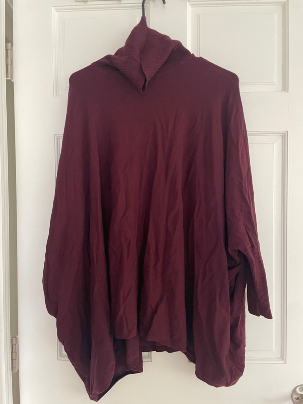 Oversized Burgundy Poncho Sweater